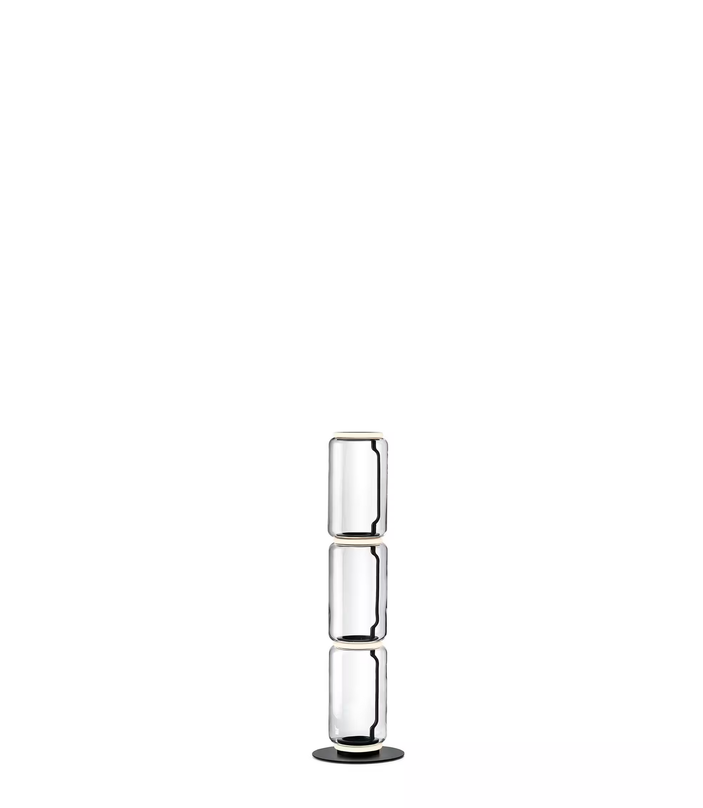 Noctambule 3 Low Cylinders Small Base Floor Lamp Black