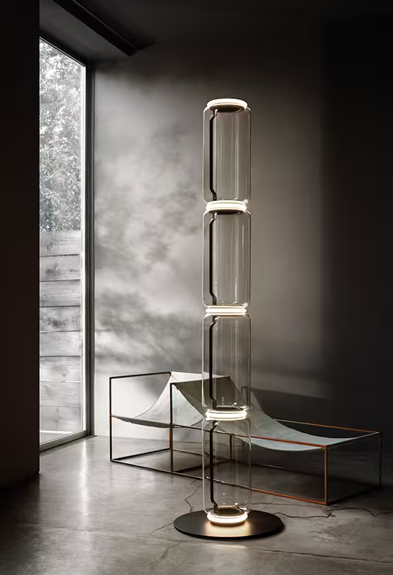 Noctambule 4 Low Cylinders Small Base Floor Lamp Black