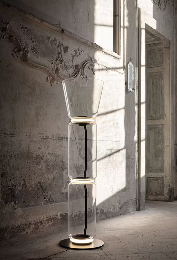 Noctambule 2 Hight Cylinders Cone Small Base Floor Lamp