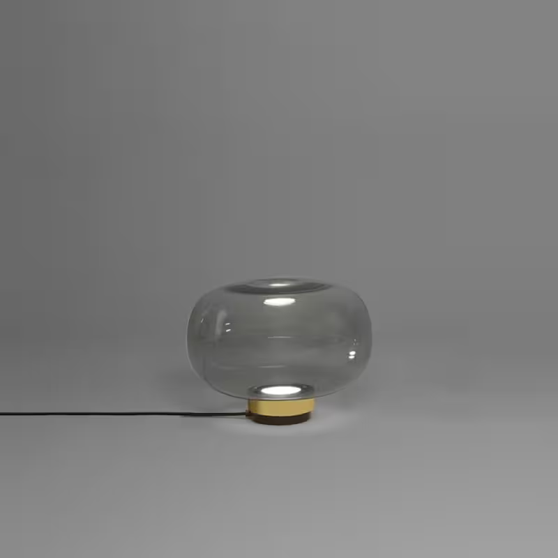 Legier Large LED Table Lamp with Smoke Glass