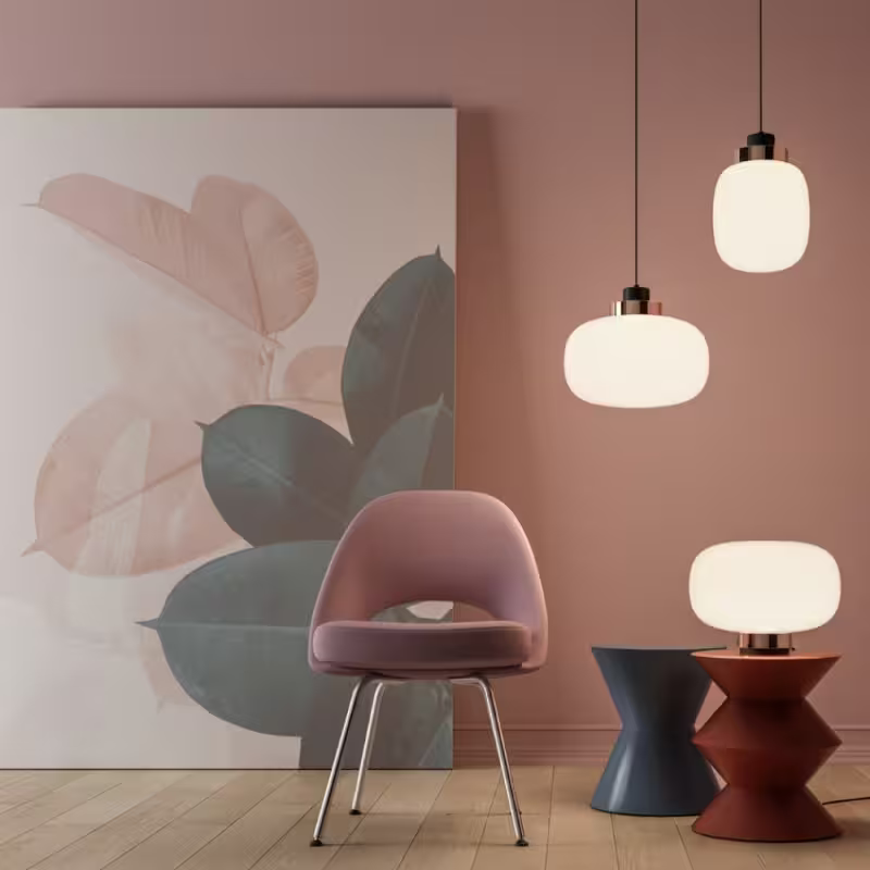 Legier Large LED Table Lamp with White Glass