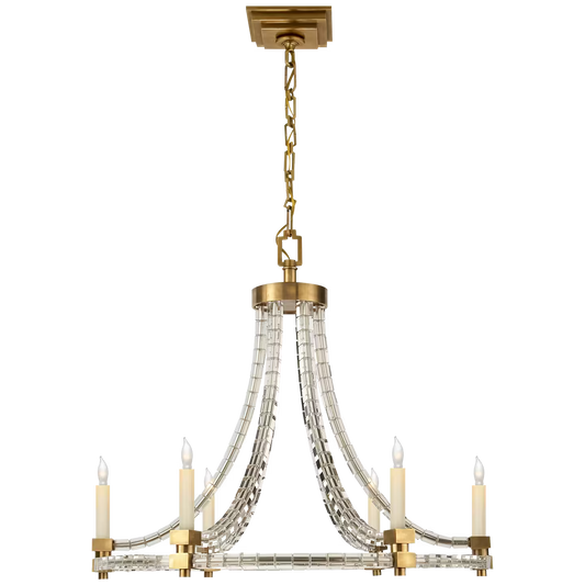 Crystal Cube Round Flatline Chandelier