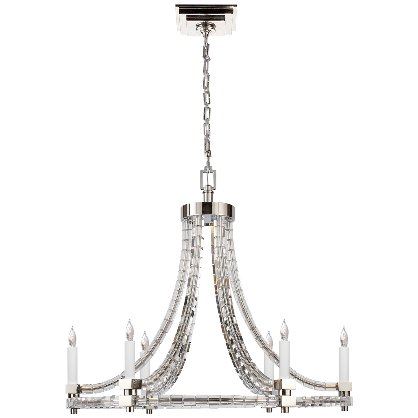 Crystal Cube Round Flatline Chandelier