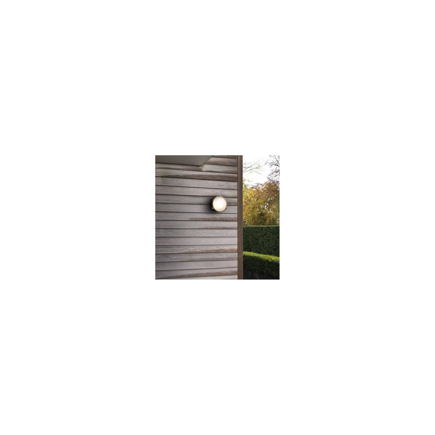 Malibu Coastal Round Exterior Wall Light Antique Brass