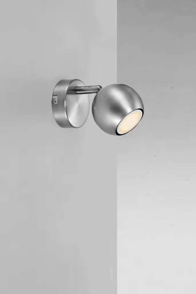Chicago LED Wall Spotlight Brushed Steel