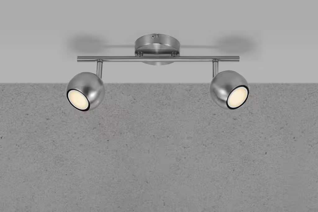Chicago 2-Spot Ceiling Light Brushed Steel