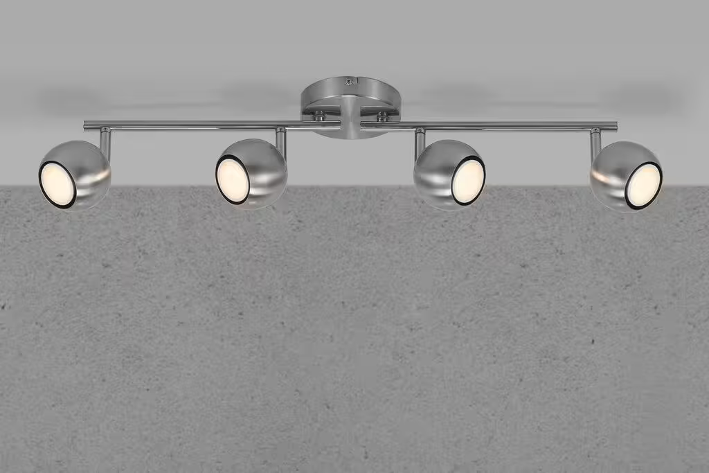 Chicago 4-Spot Bar Ceiling Light Brushed Steel