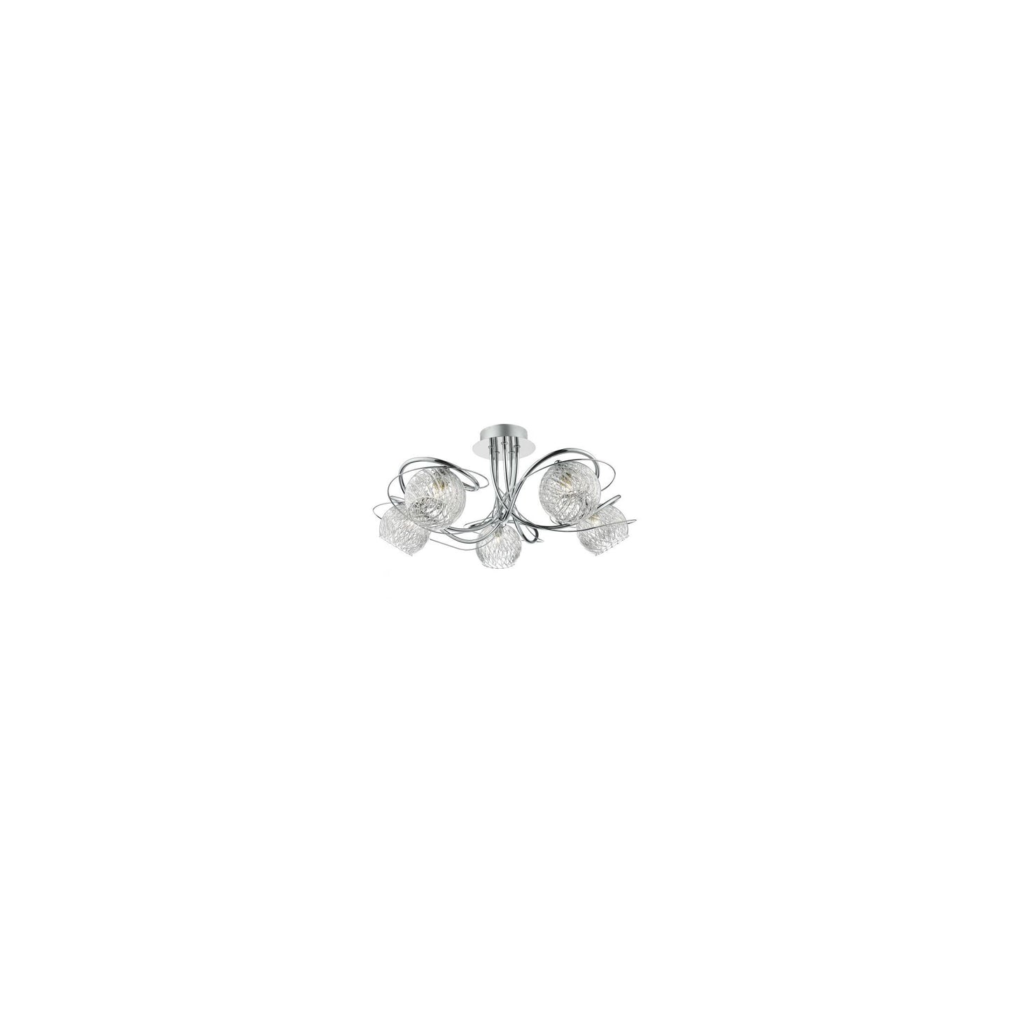 Rehan 5-Light Semi Flush Polished Chrome