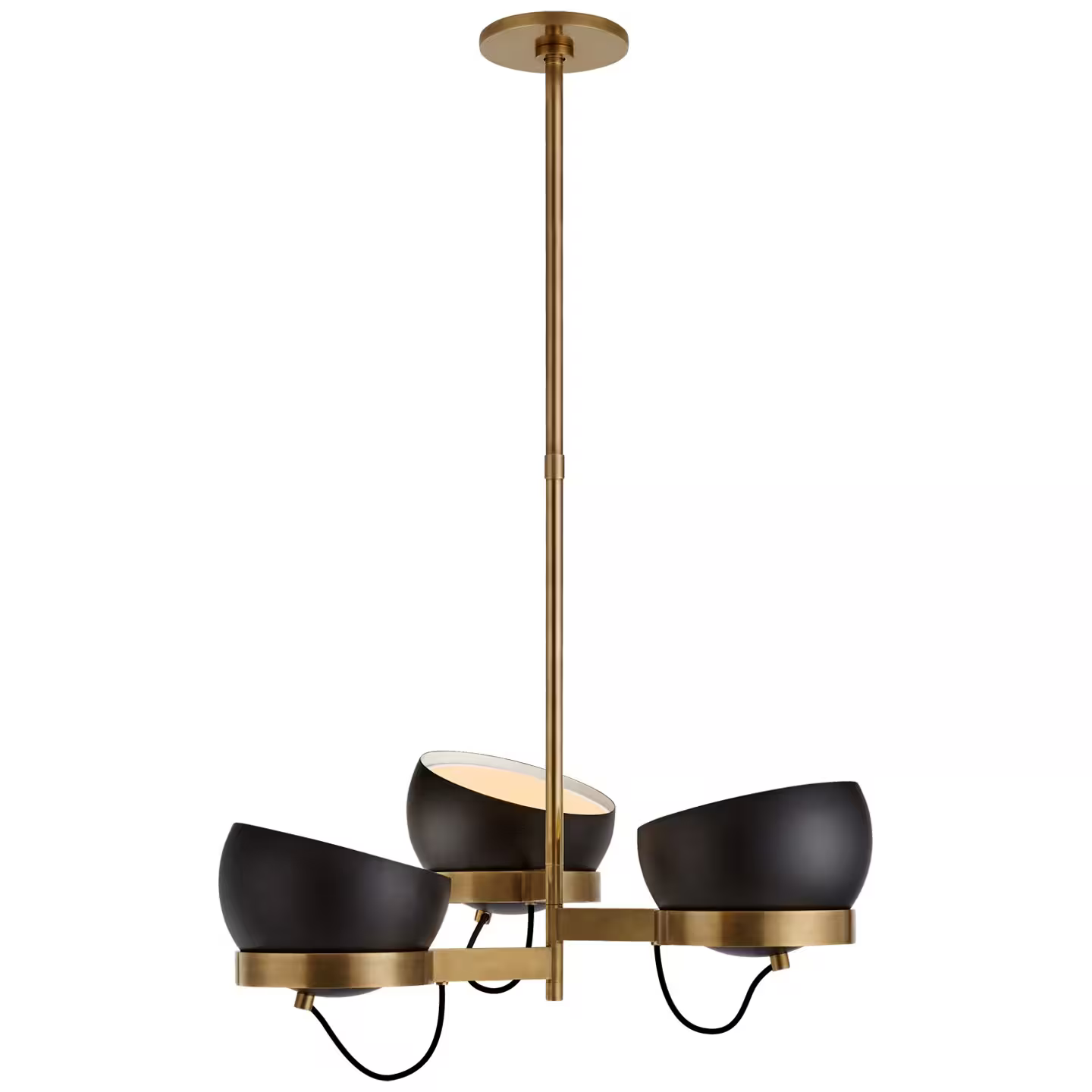 Lightwell Triple Chandelier in Soft Brass
