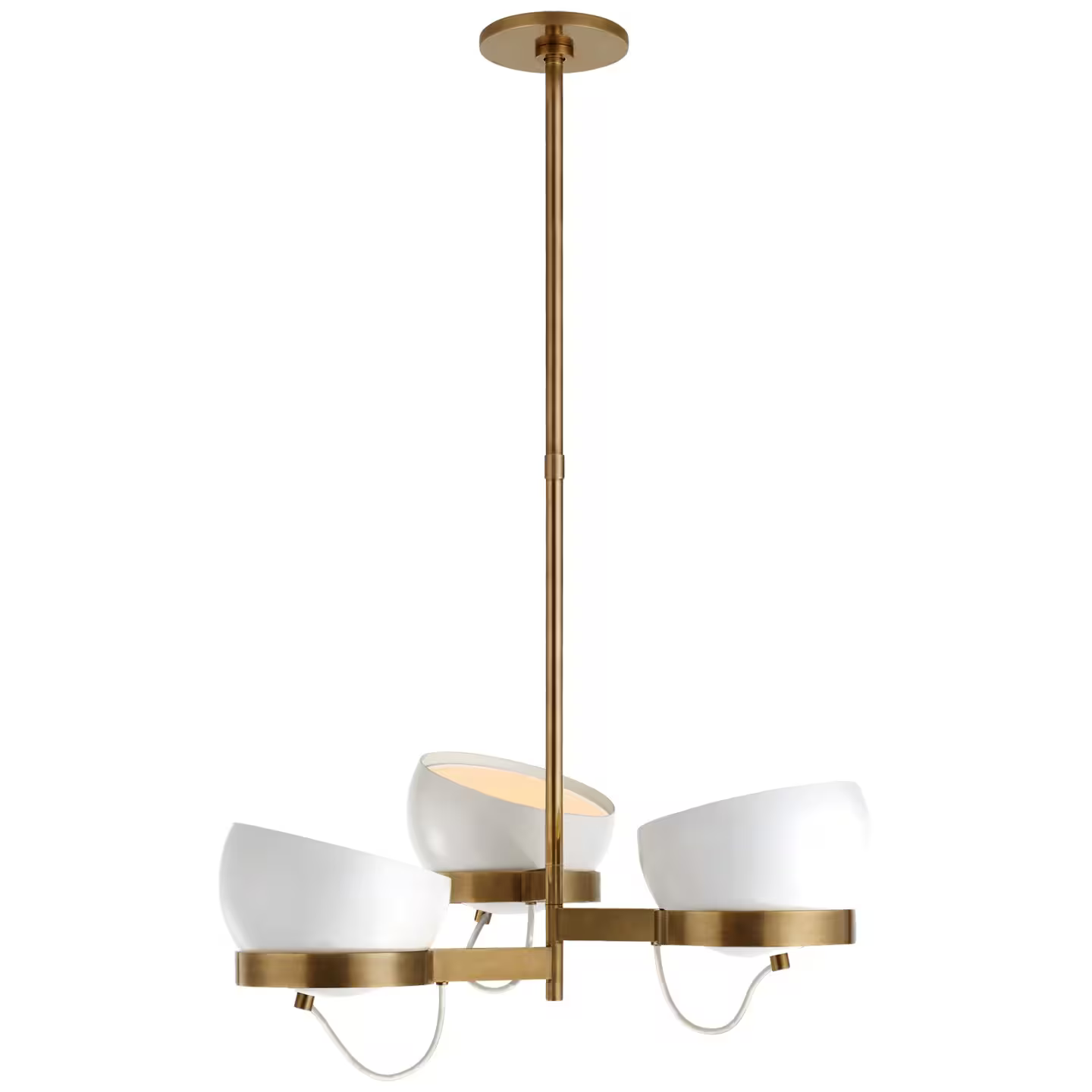 Lightwell Triple Chandelier in Soft Brass