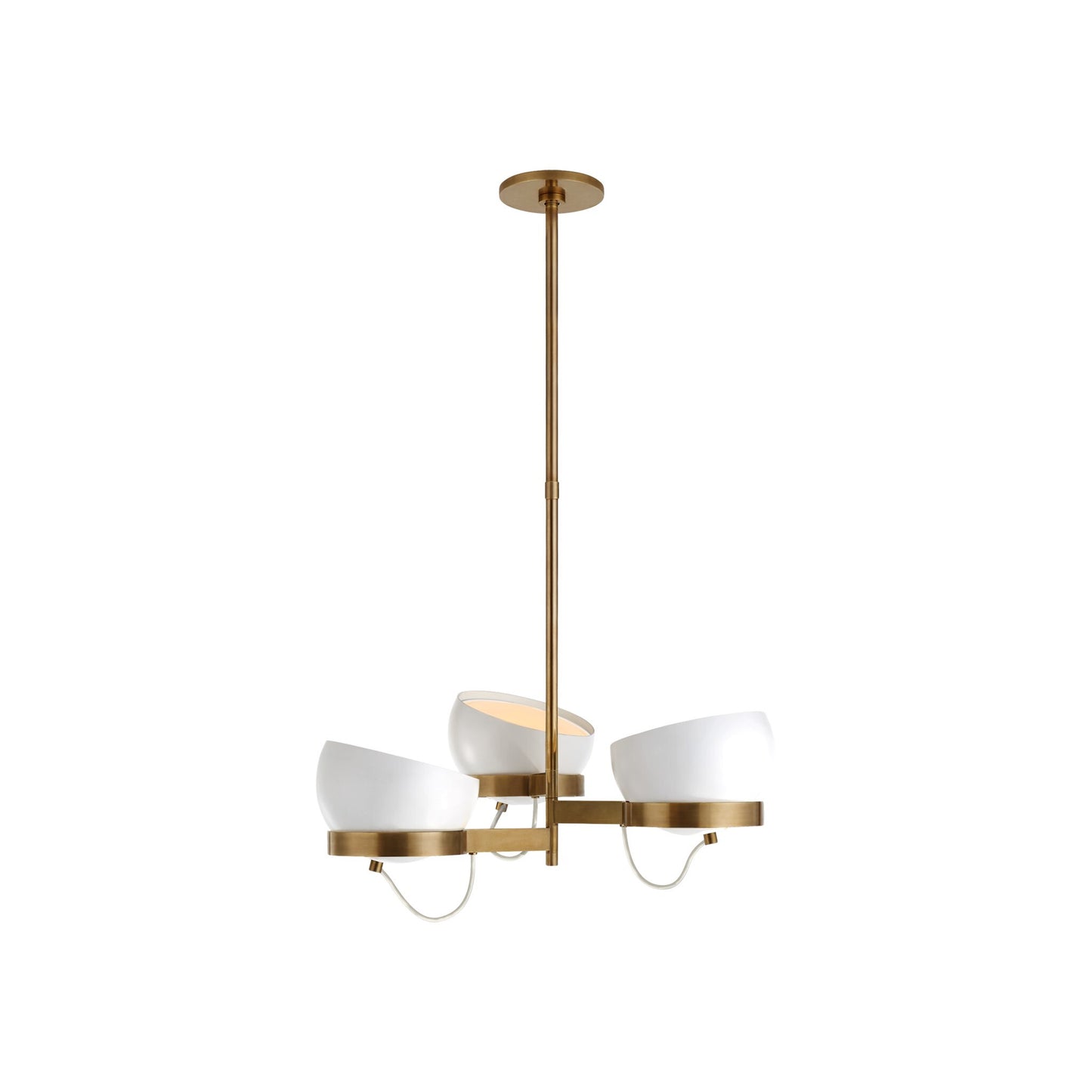 Lightwell Triple Chandelier in Soft Brass