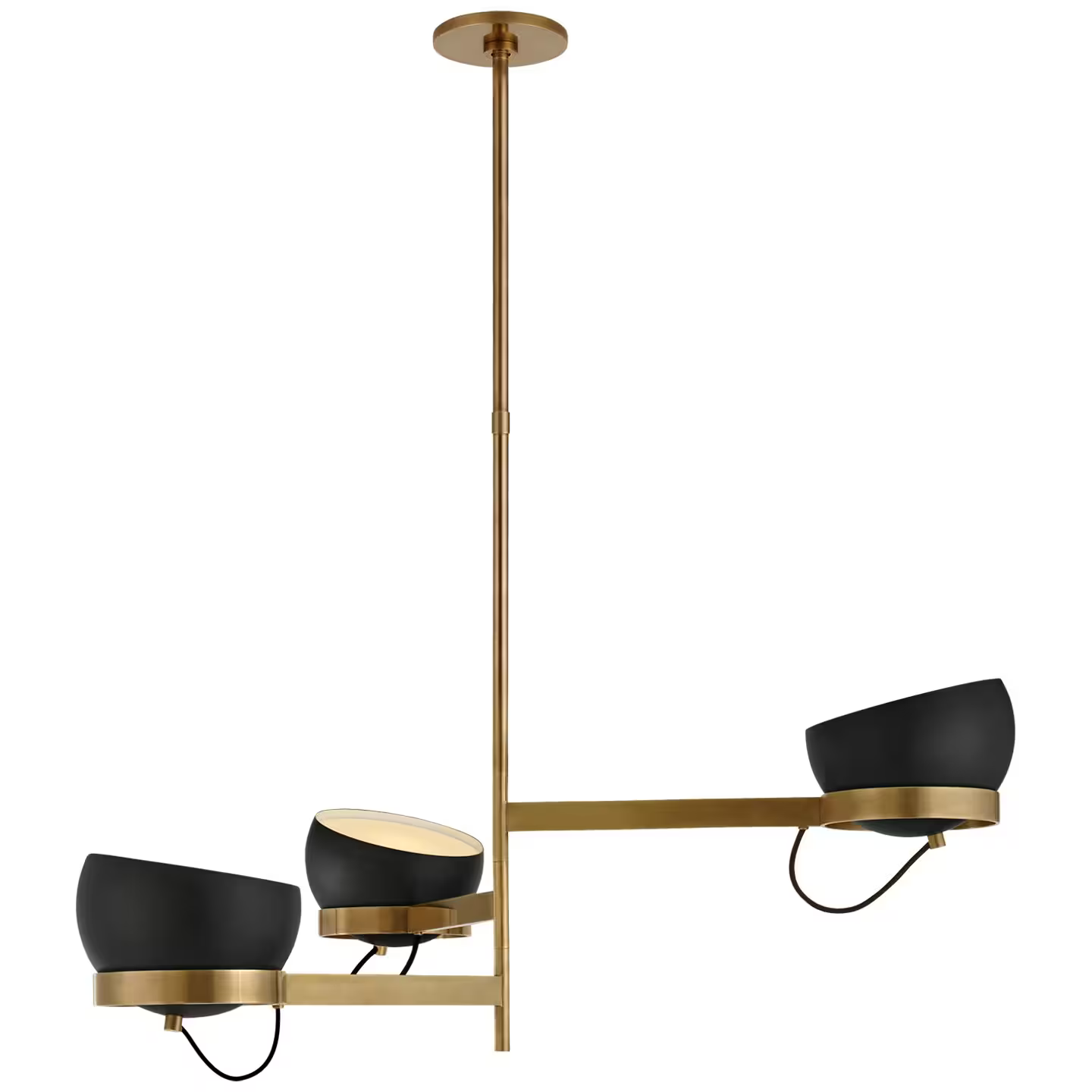 Lightwell Triple Chandelier in Soft Brass