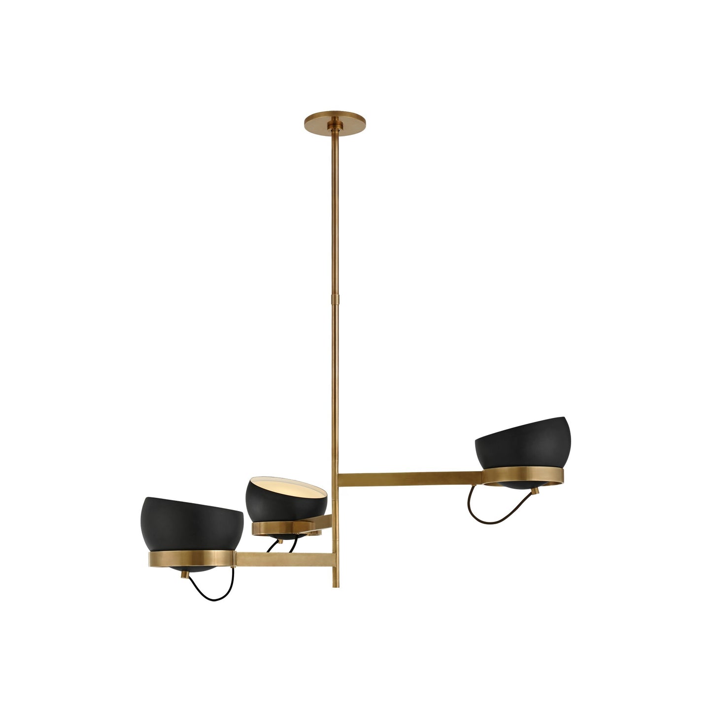 Lightwell Triple Chandelier in Soft Brass