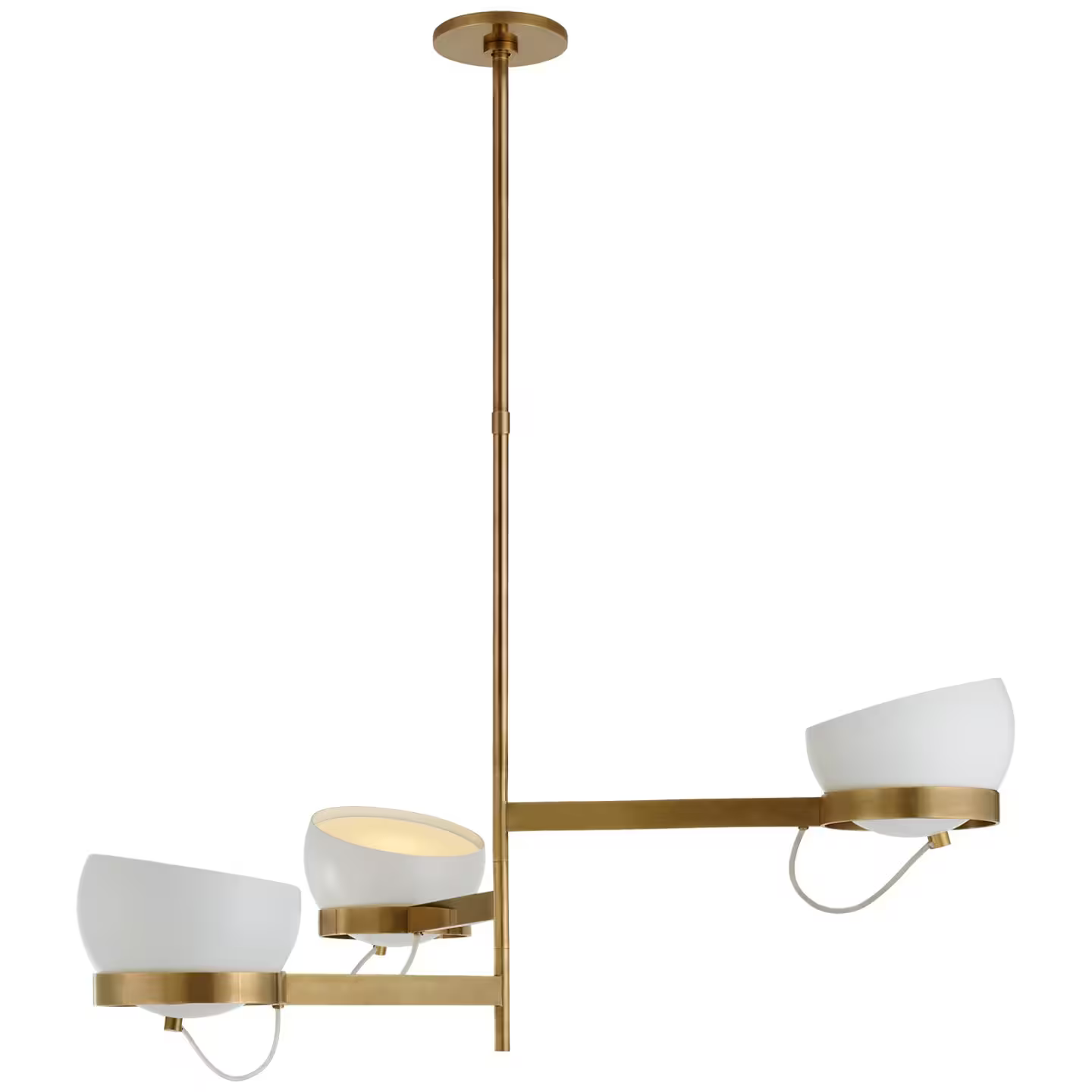 Lightwell Triple Chandelier in Soft Brass
