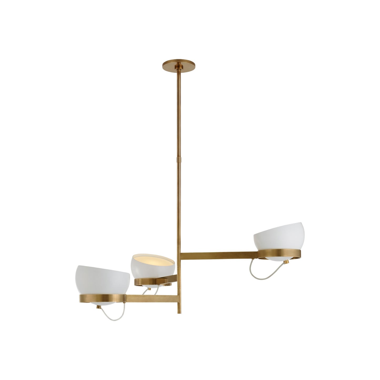 Lightwell Triple Chandelier in Soft Brass