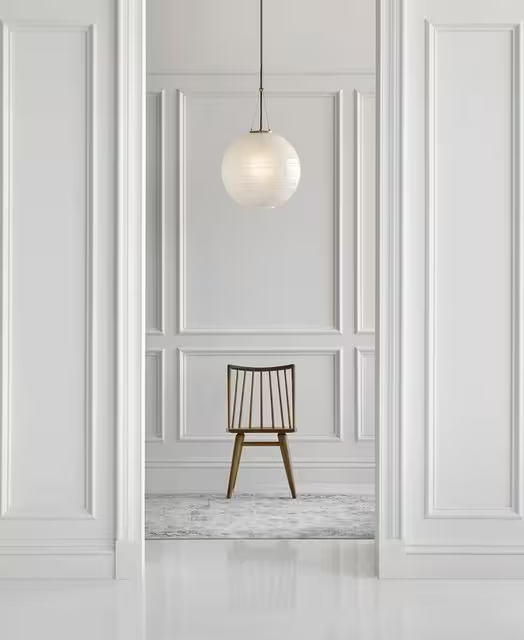 Hailey Medium Round Pendant with Frosted Glass