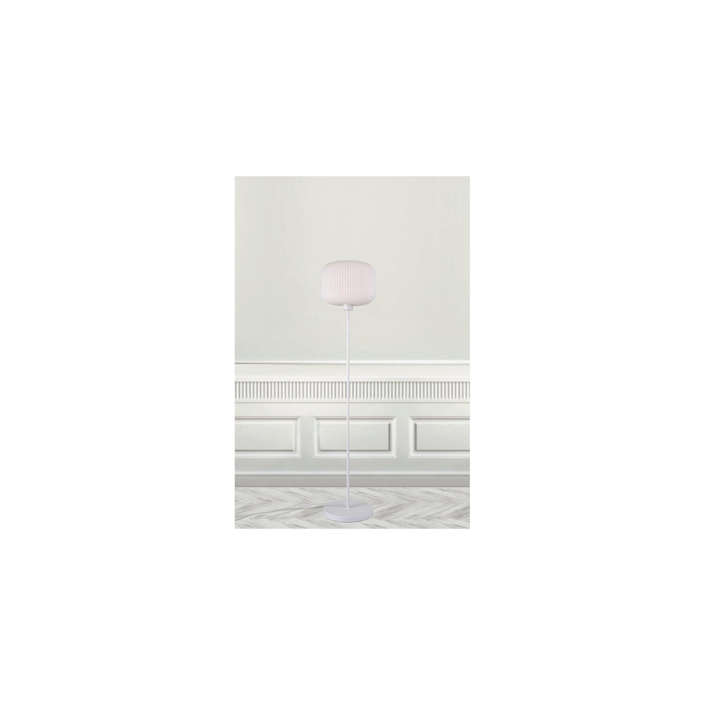 Milford Floor Lamp with Opal Glass Shade