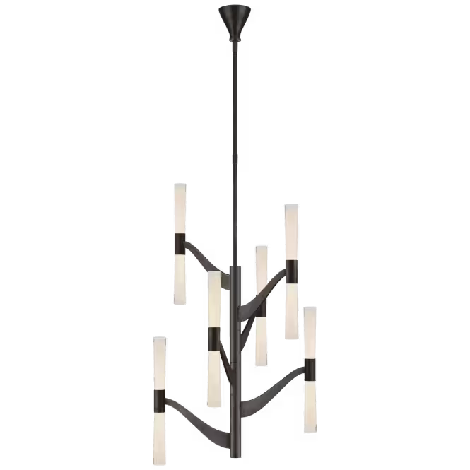 Brenta Medium Tall Chandelier with White Glass