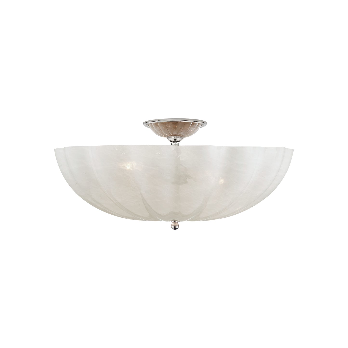 Rosehill Semi Flush with White Strie Glass