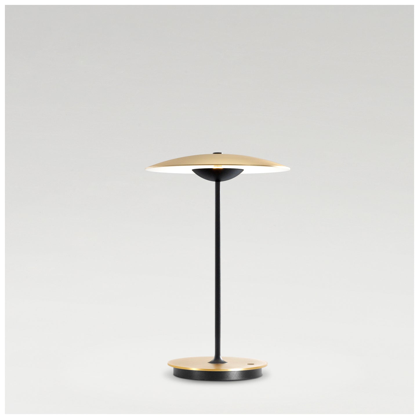 Ginger 20M Portable LED Table Lamp with Lacquered Black Matt Metal Stem