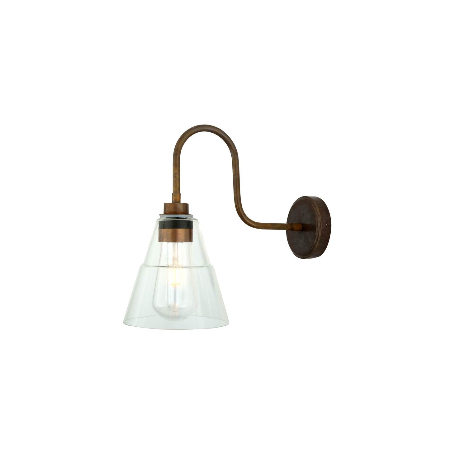 Kairi Glass Swan Neck Wall Light IP65