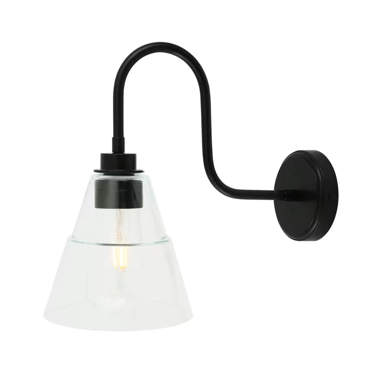 Kairi Glass Swan Neck Wall Light