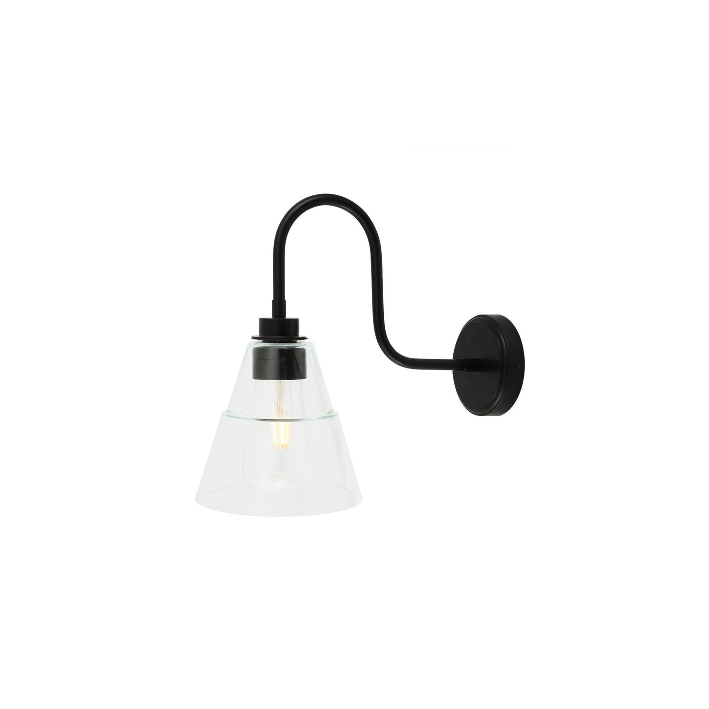 Kairi Glass Swan Neck Wall Light IP65