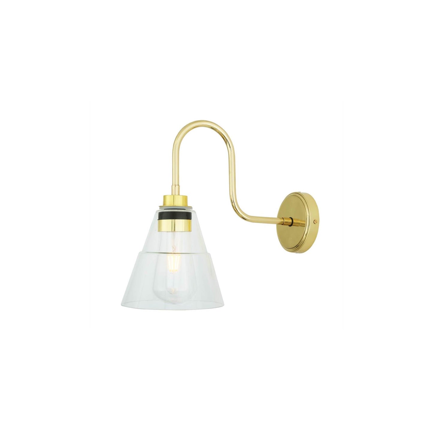 Kairi Glass Swan Neck Wall Light IP65