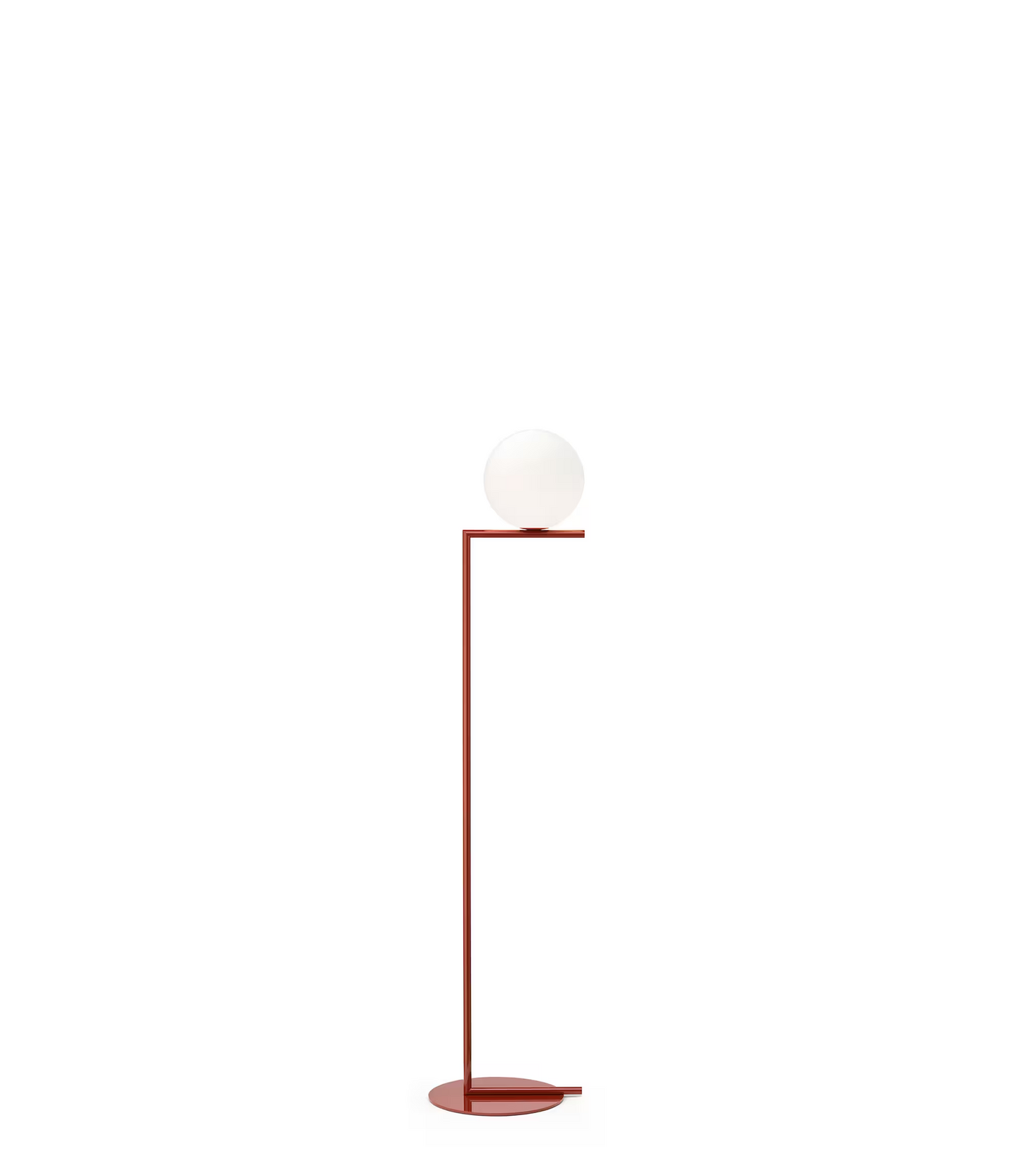 IC F1 Small Steel Floor Lamp with Blown Glass Opal Diffuser