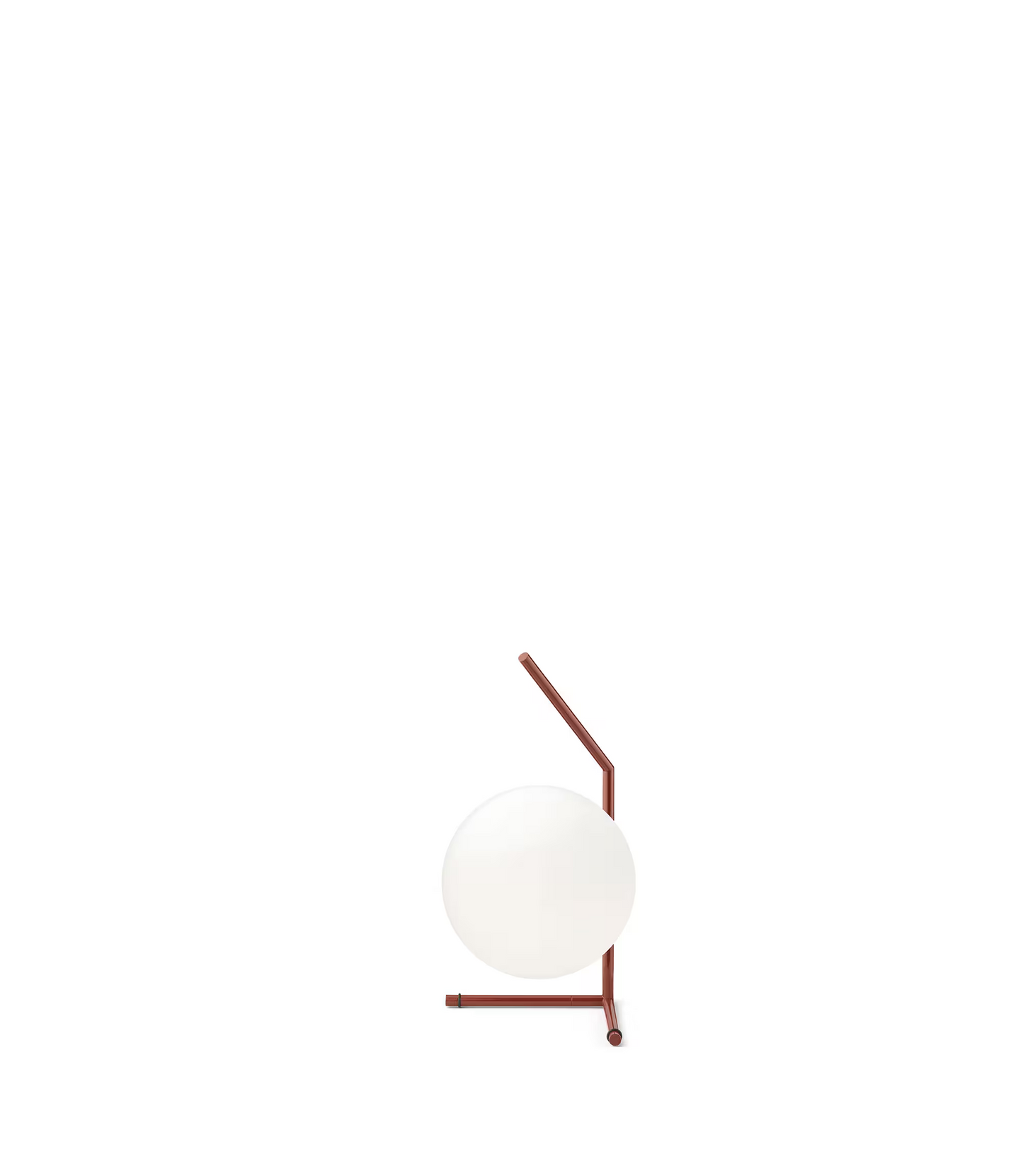 IC T1 Low Chrome Steel Table Lamp with Blown Glass Opal Diffuser