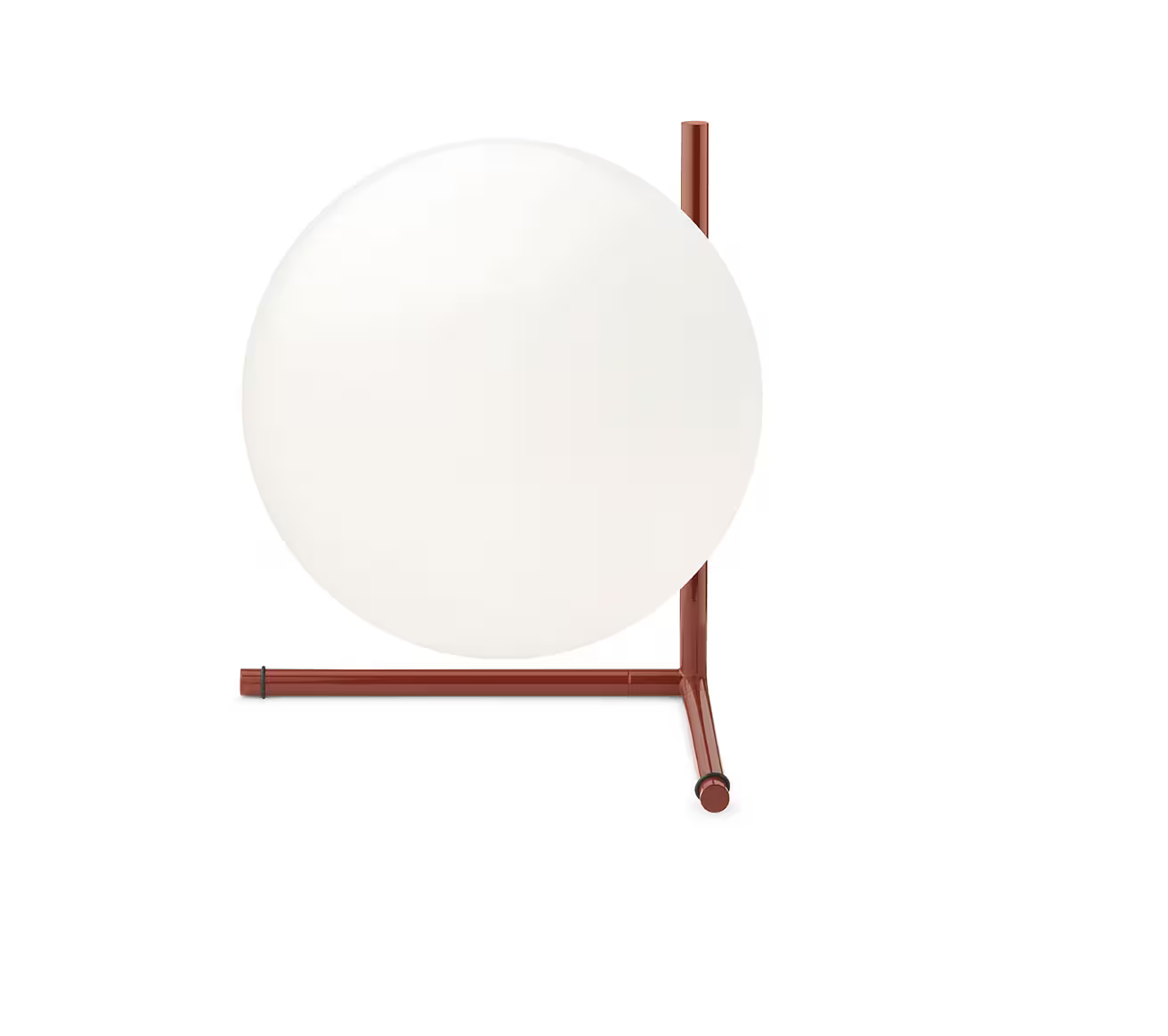 IC T2 Chrome Steel Table Lamp with Blown Glass Opal Diffuser
