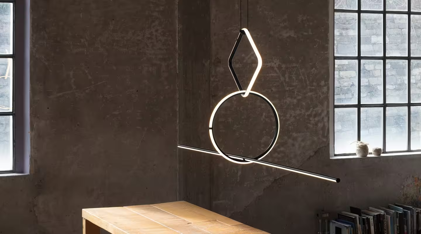 Arrangements Square Small LED Pendant Matt Black