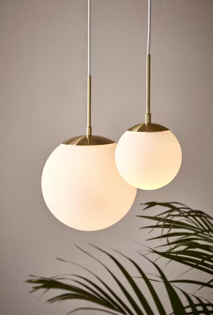 Grant 15 Pendant Brass & Opal Glass