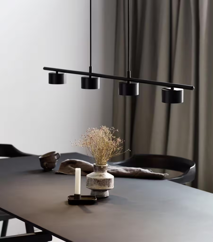 Clyde 4-Rail LED Pendant Black