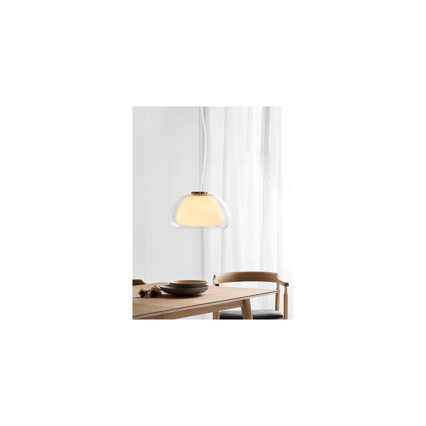 Jelly Single Pendant Clear & Opal White