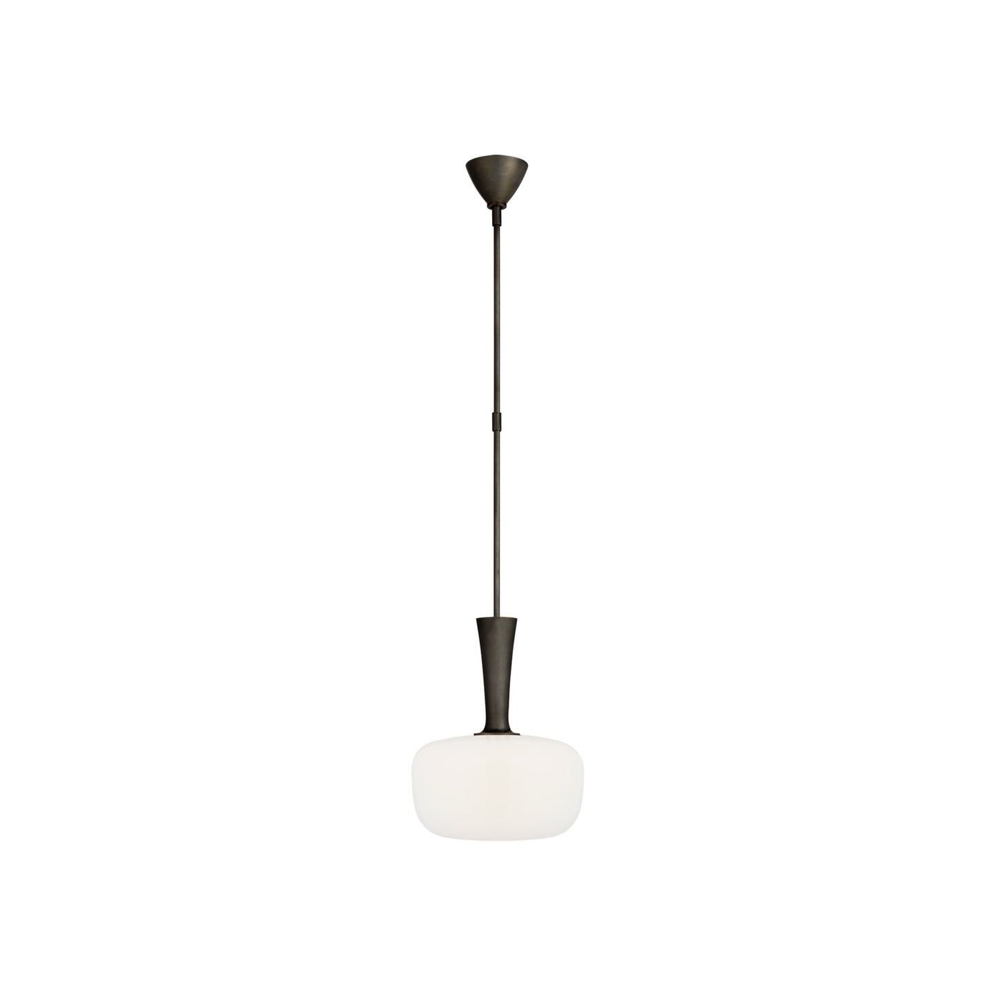 Sesia Small Oval Pendant with White Glass