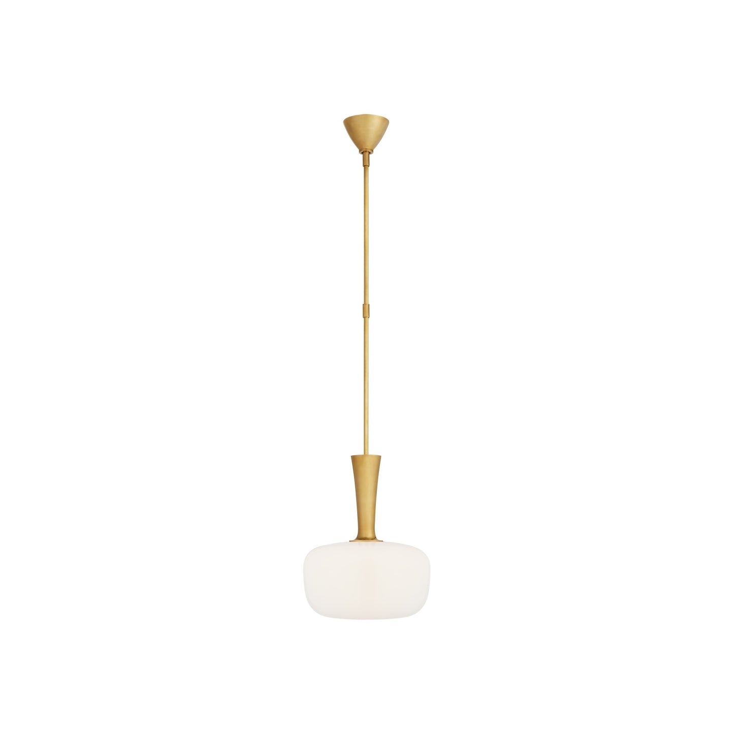 Sesia Small Oval Pendant with White Glass