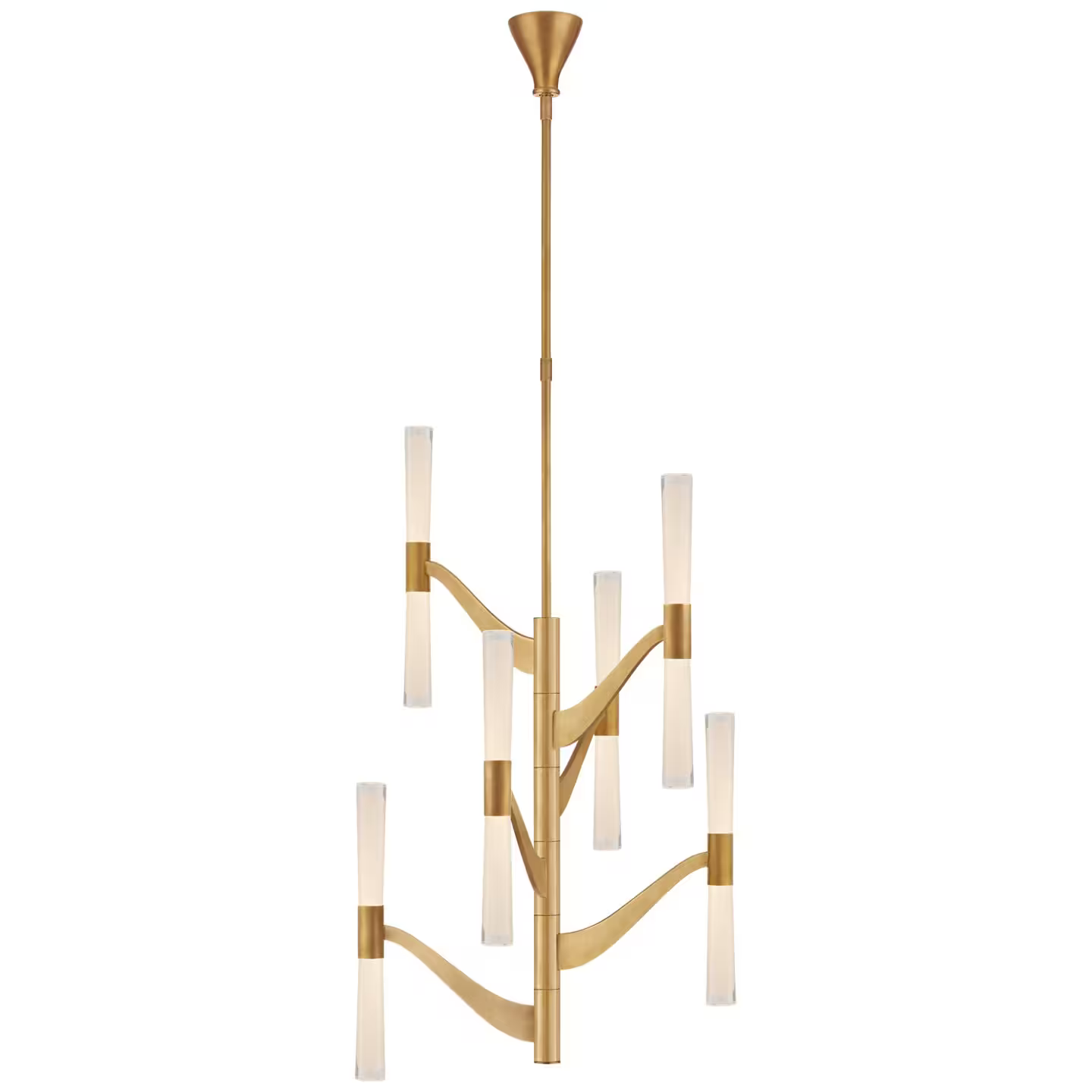 Brenta Medium Tall Chandelier with White Glass