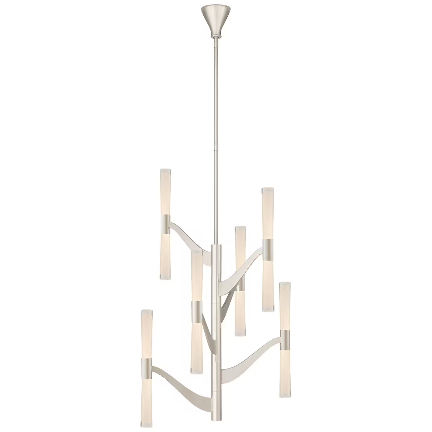 Brenta Medium Tall Chandelier with White Glass
