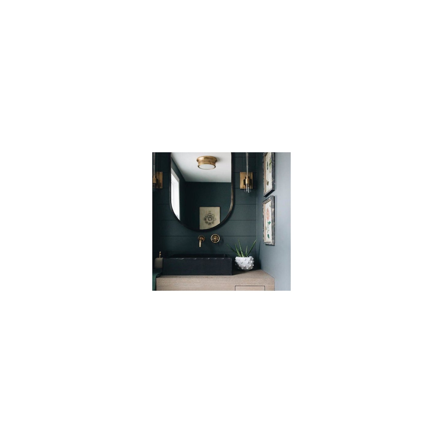 Alderly Flush Mount with White Glass