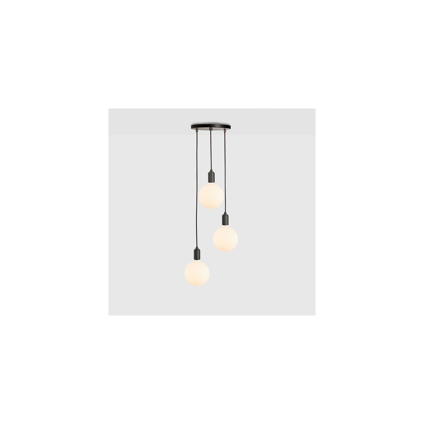 Triple Pendant Black with Sphere IV