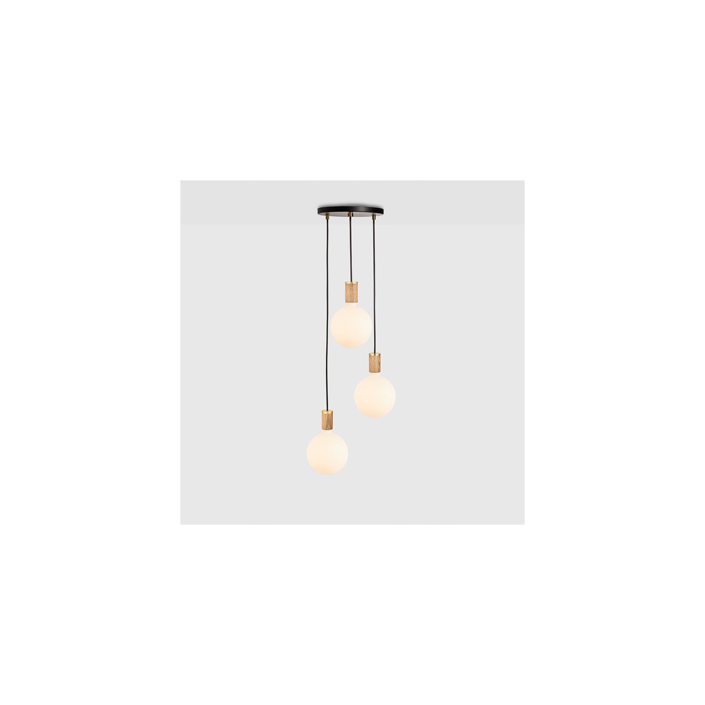 Triple Pendant Black with Sphere IV