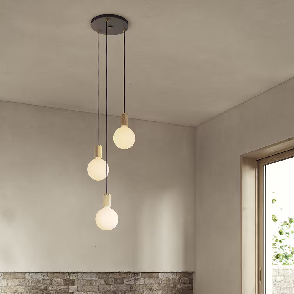 Triple Pendant Black with Sphere IV