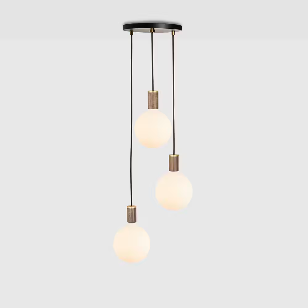 Triple Pendant Black with Sphere IV