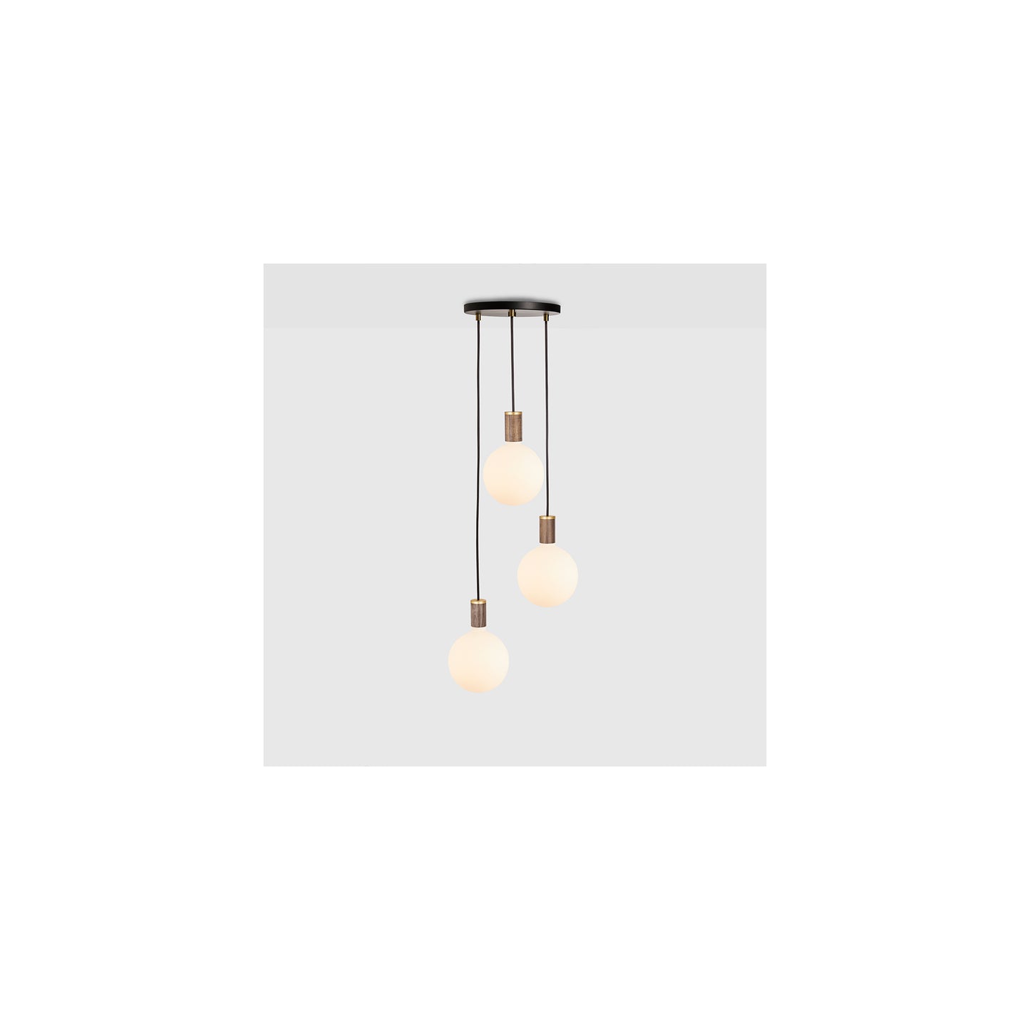 Triple Pendant Black with Sphere IV