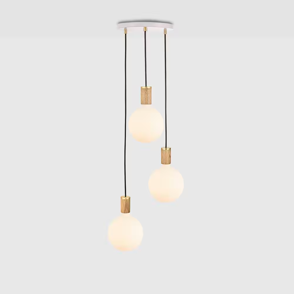 Triple Pendant White with Sphere IV
