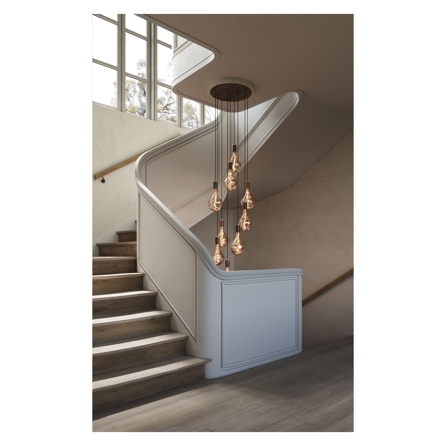 Nine Pendant with Voronoi II Bulbs