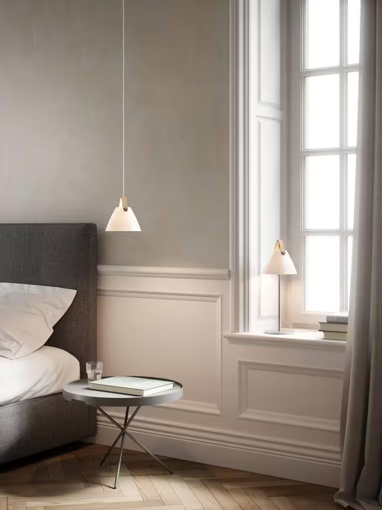 Strap Table Lamp Opal White