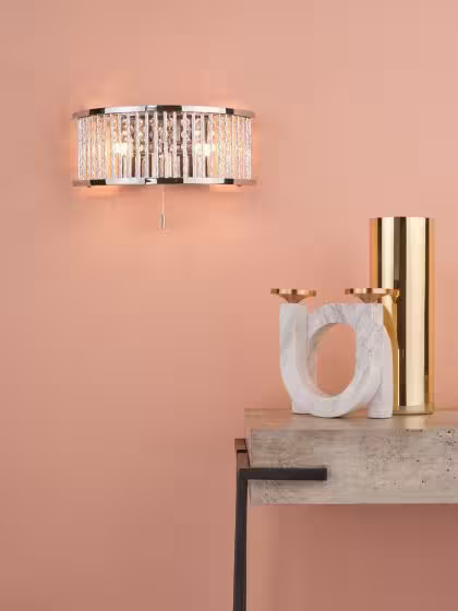 Nantes 2-Light Wall Lamp Polished Chrome
