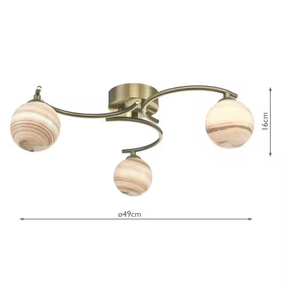 Atiya 3-Light Semi-Flush